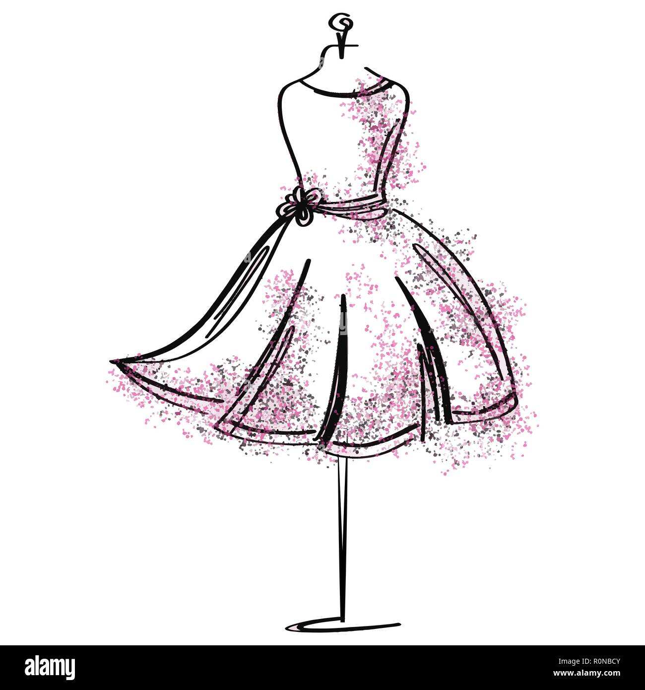 Mannequin sur mesure l'icône de mode sur fond blanc. Atelier, concepteur, constructeur, couturière objet. Symbole noir Couture, silhouette fond blanc. V Illustration de Vecteur