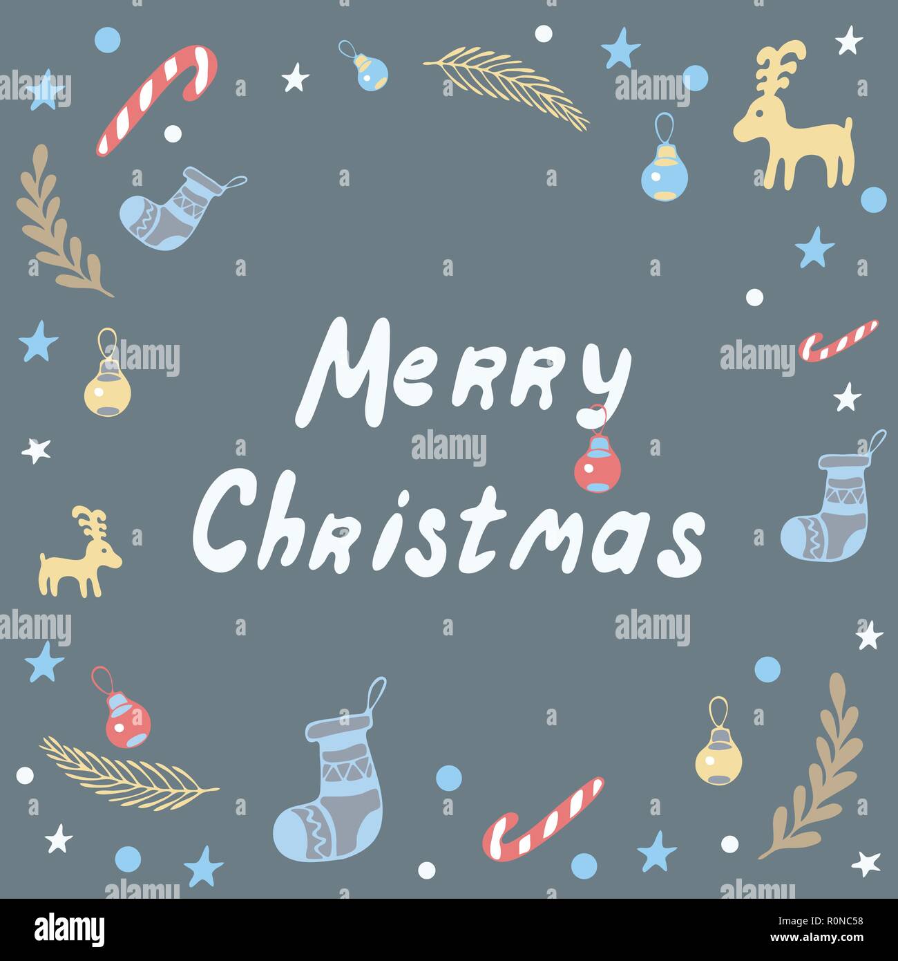 Lettrage Joyeux Noël Carte de Vœux. Illustration de Vecteur