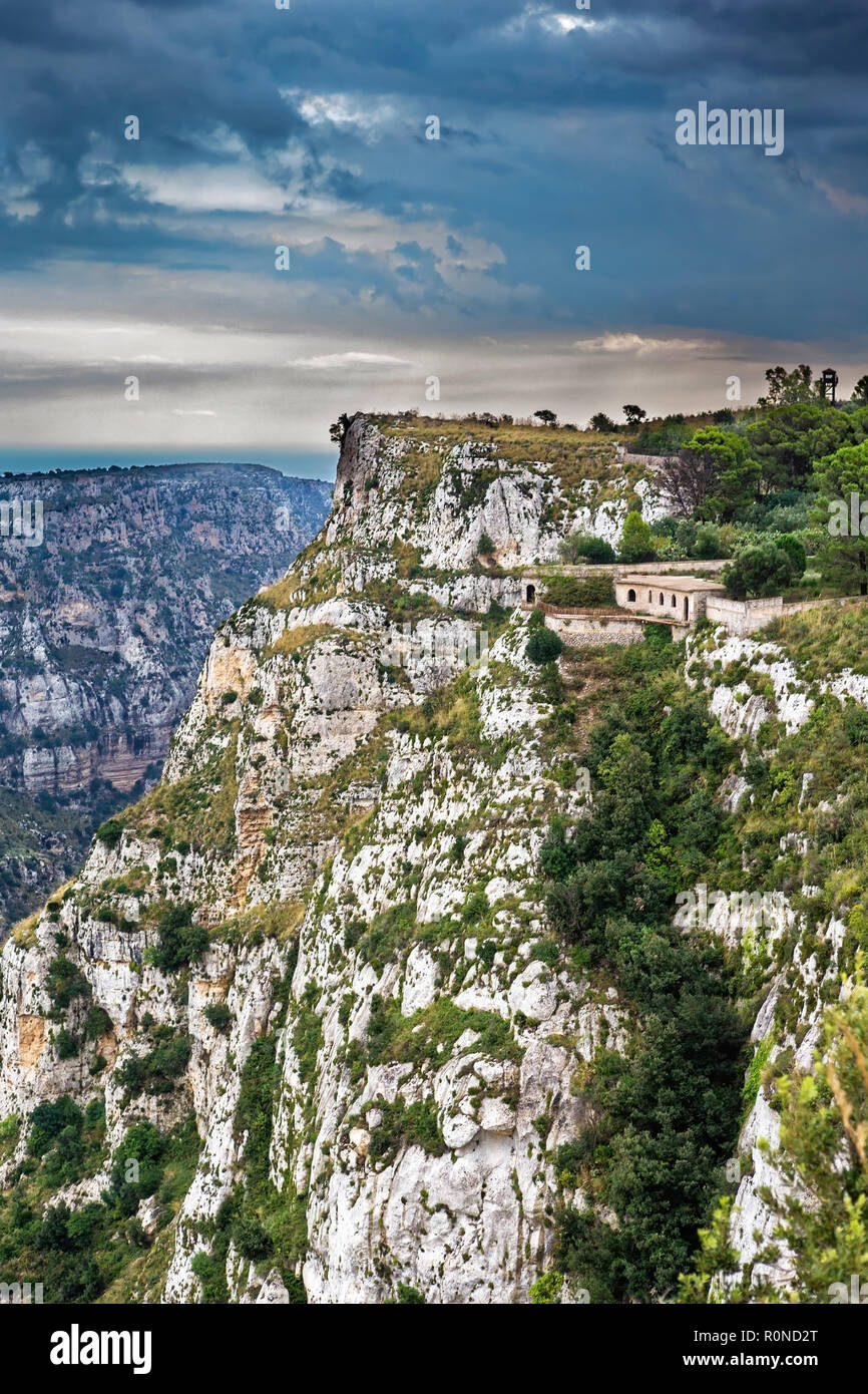 Cavagrande Réserve Naturelle orientée. Sicile, Italie. Banque D'Images