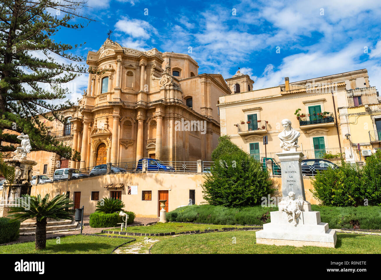 Noto, Italie - le 21 septembre 2018 : Cathédrale Saint-nicolas de Noto, en Sicile, Italie. Banque D'Images