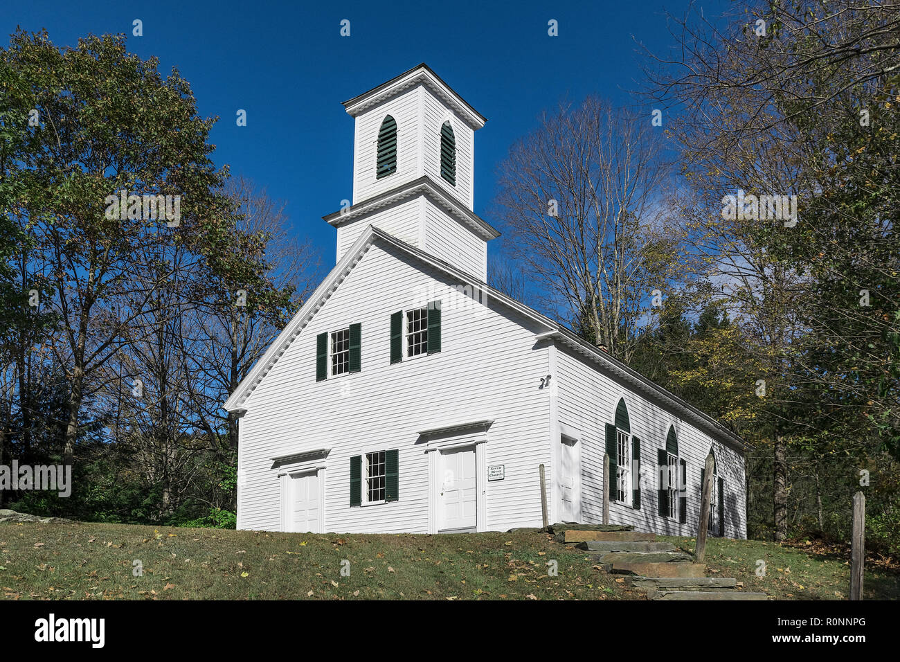 L'église de la rivière Verte, 1838, Guilford, Vermont, USA. Banque D'Images