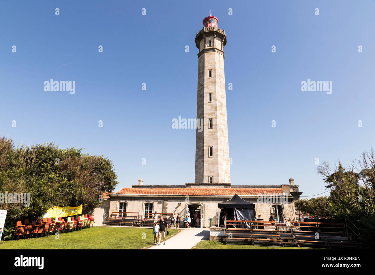 -Des-Baleines Gallo-romaine, France. Phare Le phare des baleines, l'un des phares de l'île de Ré île dans le golfe de Gascogne Banque D'Images