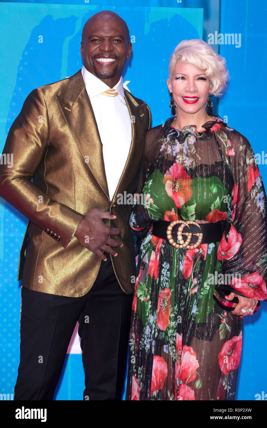 Terry Crews et sa femme Rebecca King-Crews fréquentant les MTV European Music Awards 2018 au Bizkaia Arena le 4 novembre, 2018 à Bilbao, en Espagne. Banque D'Images