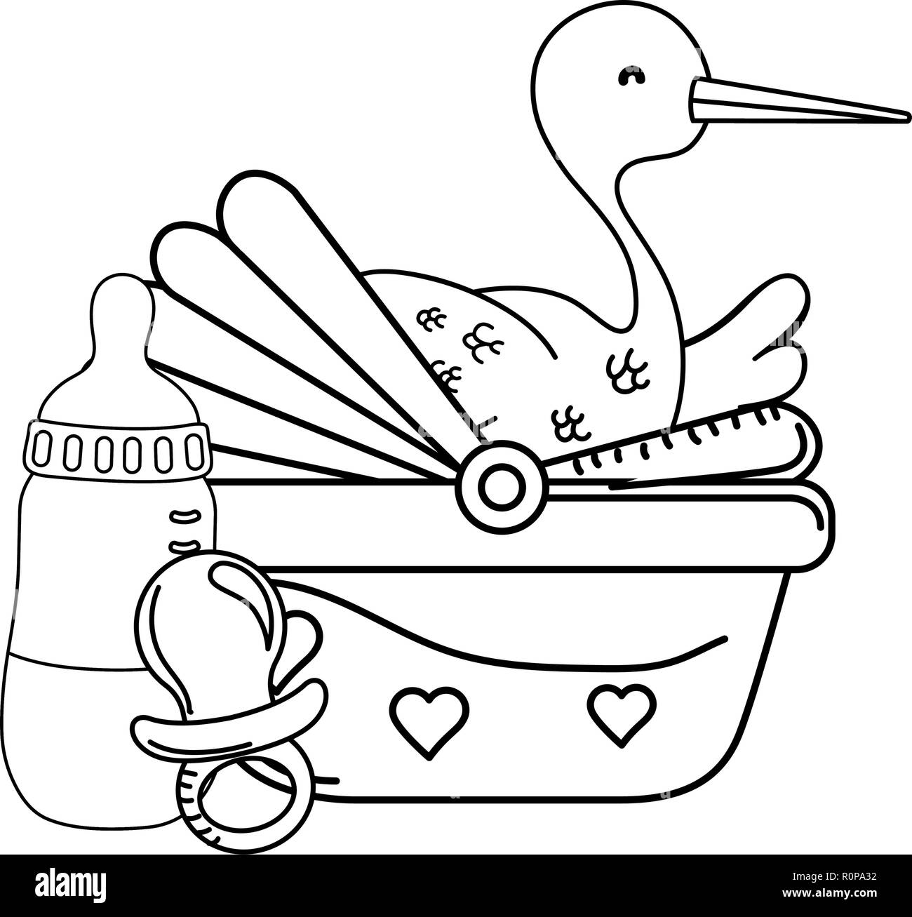 Caricature de douche de bébé Illustration de Vecteur