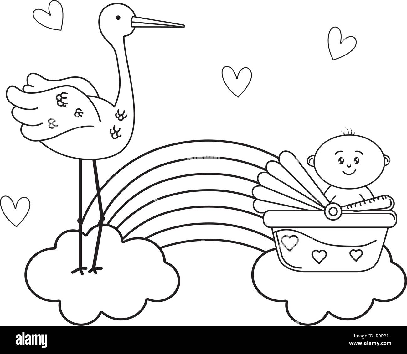 Caricature de douche de bébé Illustration de Vecteur