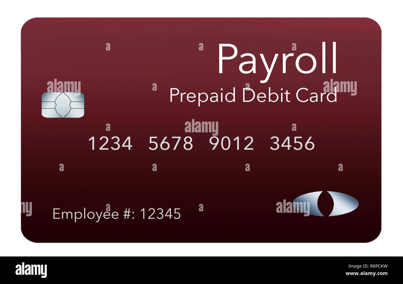Ici, c'est une carte de débit de la paie. C'est un pré-payé de débit utilisée pour payer les salaires des employés leur masse salariale. C'est et de l'illustration. Banque D'Images