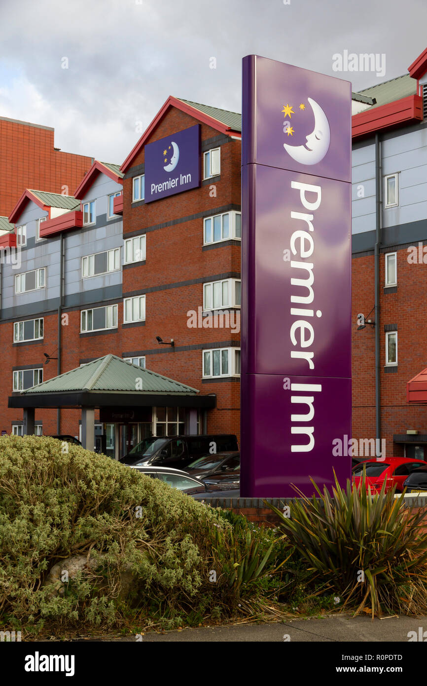 Hôtel Premier Inn sur Sir Alex Ferguson Way, Manchester. Banque D'Images