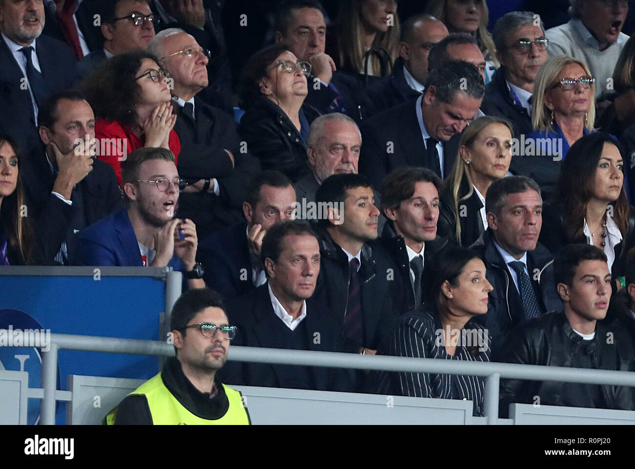 Naples, Campanie, Italie, 2020-10-06, l'UEFA Champions league SSC Napoli - Paris Saint Germain en images le président Aurelio De Laureintiis Crédit : Antonio Balasco/Alamy Live News Banque D'Images