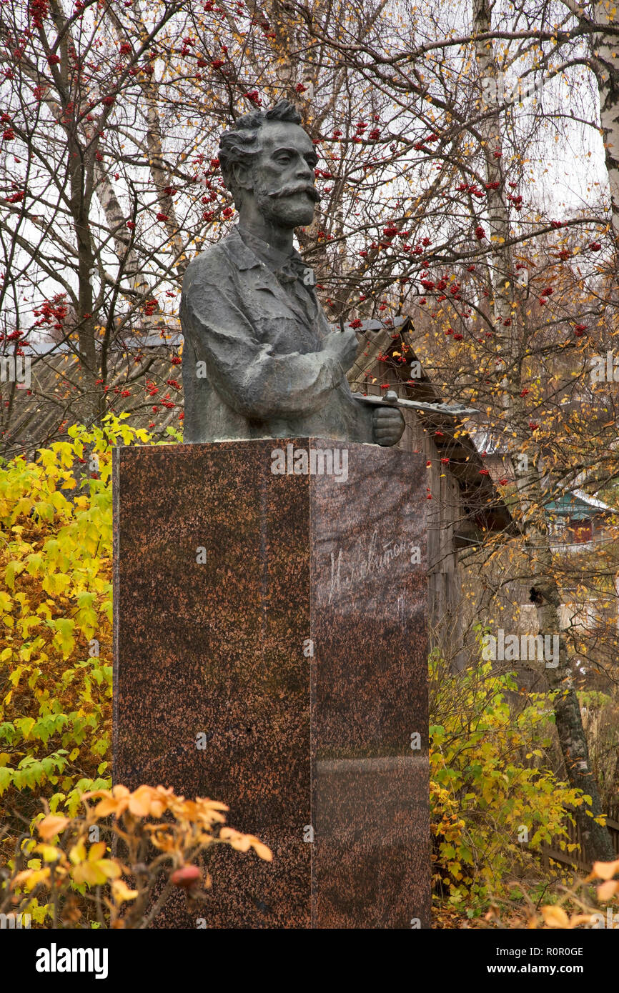 Monument à Isaac Lévitan dans Plyos. Oblast d'Ivanovo. La Russie Banque D'Images