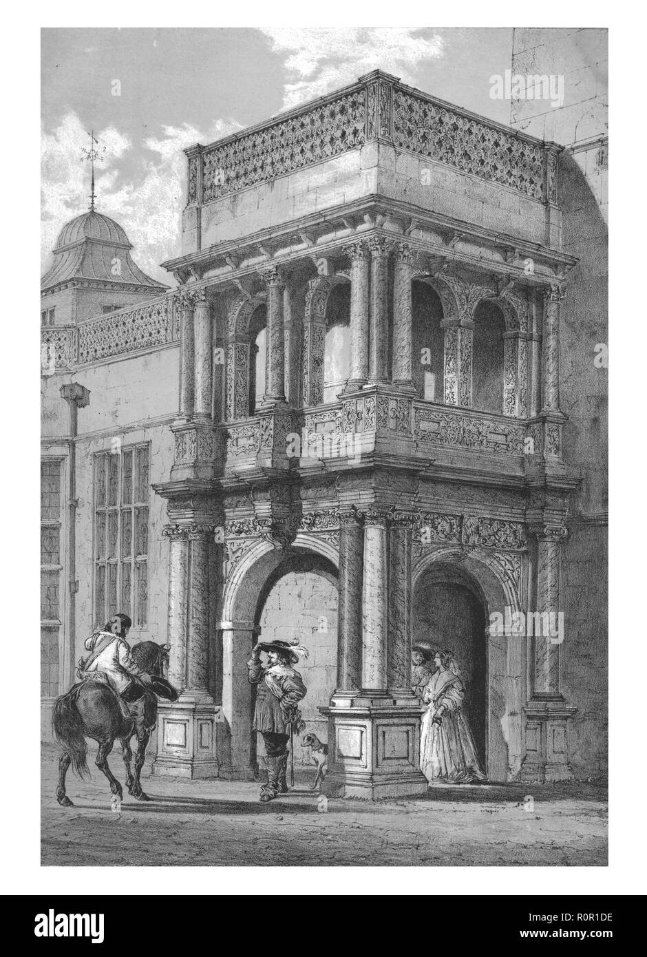 Véranda de Audley End, Essex, c1840. Créateur : Inconnu. Banque D'Images