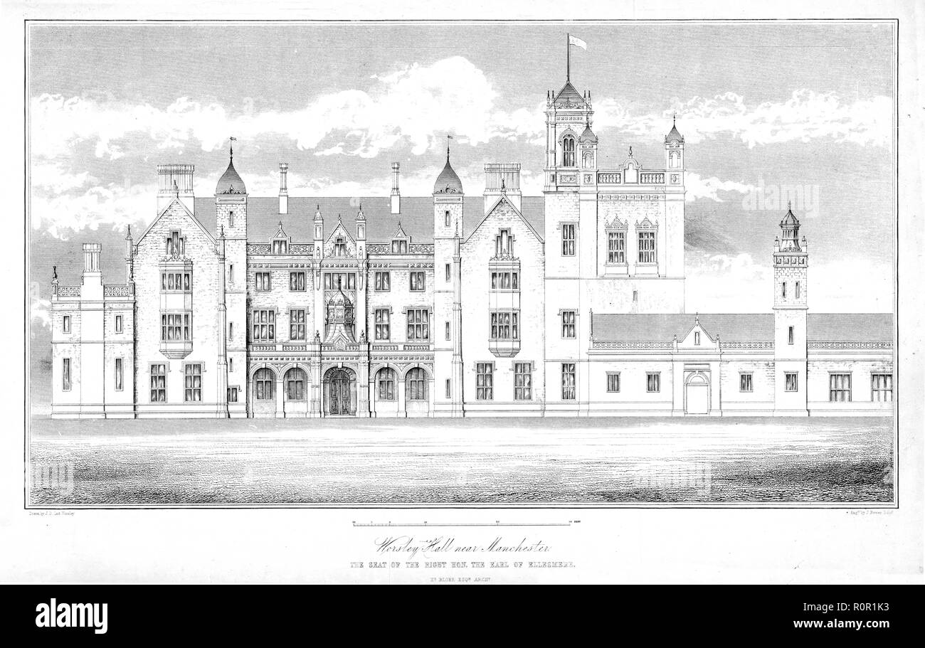 'Worsley Hall près de Manchester", c1848. Organisateur : J Bower. Banque D'Images