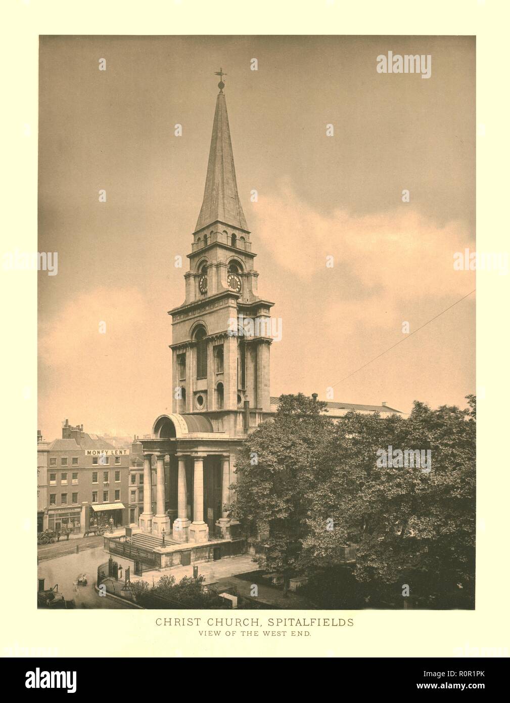 "Christ Church, Spitalfields, vue de l'Ouest', mi-fin du xixe siècle. Créateur : Inconnu. Banque D'Images