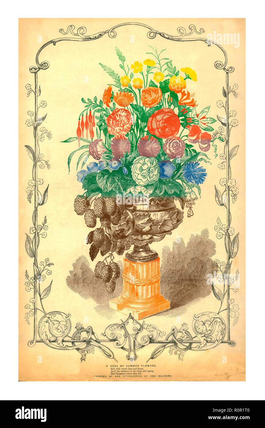 'Un vase de fleurs d', 1849. Créateur : Inconnu. Banque D'Images