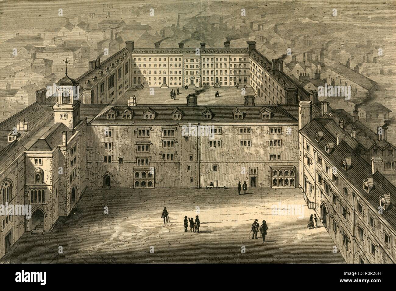 'Bridewell que reconstruite après l'incendie, d'une vieille impression', (1897). Créateur : Inconnu. Banque D'Images