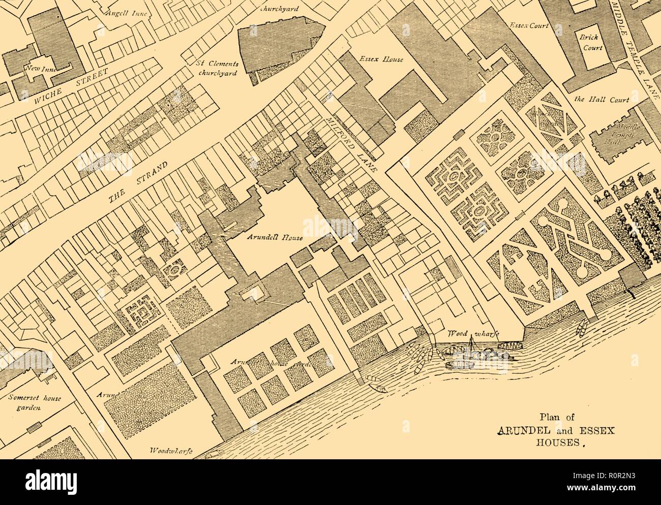 Le "Plan d'Arundel et Essex maisons", (1881). Créateur : Inconnu. Banque D'Images