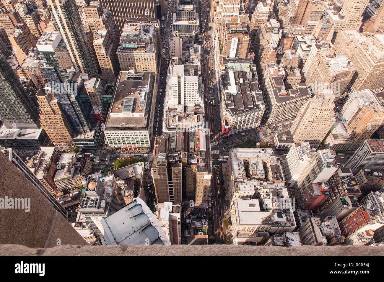 Vue de l'ouest depuis le sommet de l'Empire State Building, Manhattan, New York City, États-Unis d'Amérique. Banque D'Images