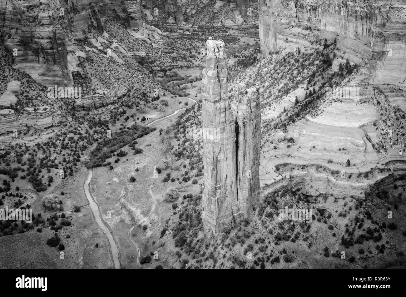 Spider Rock, Canyon de Chelly National Monument, Arizona USA Banque D'Images