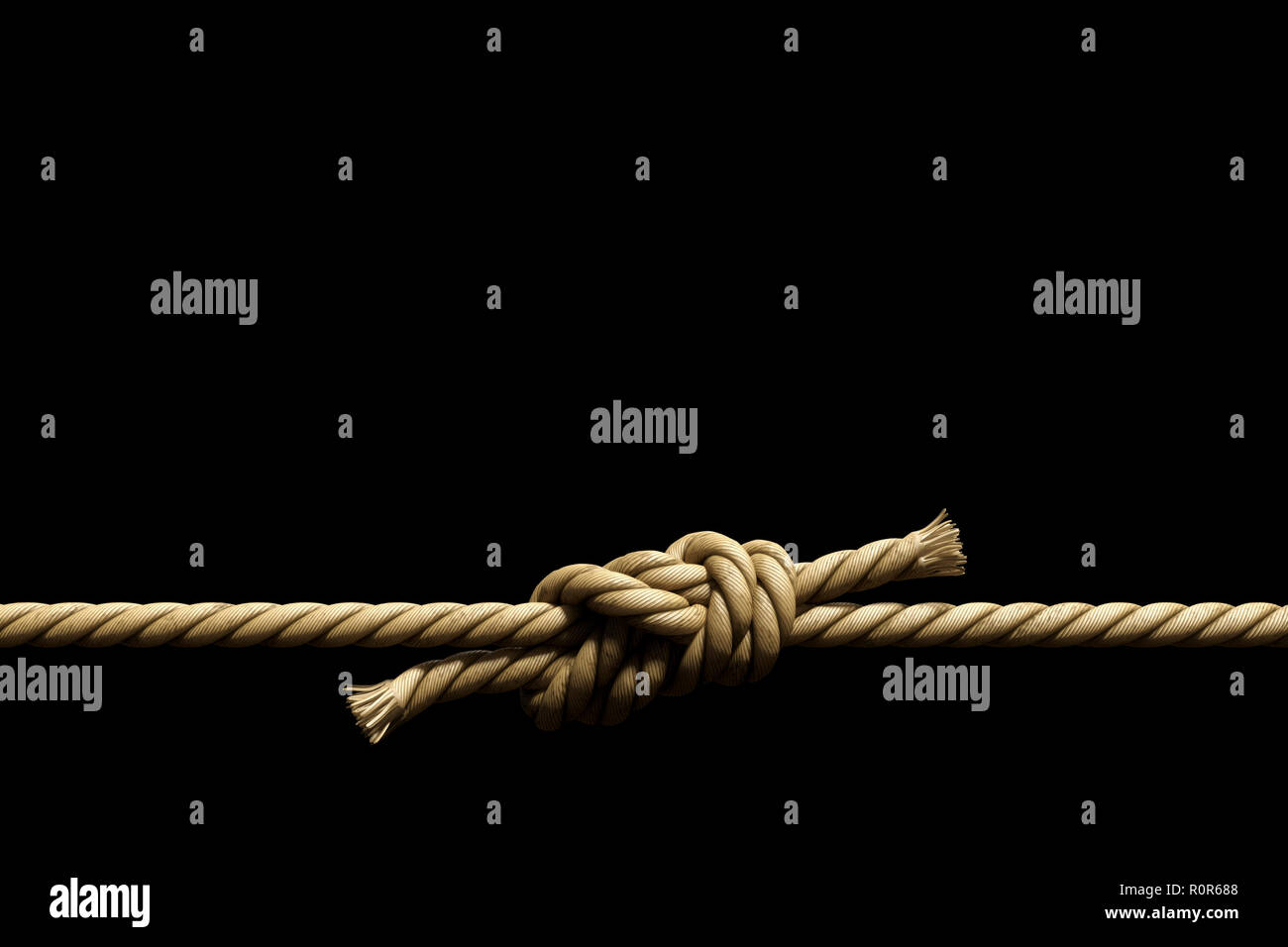 Deux cordes avec nœud contexte banner Banque D'Images