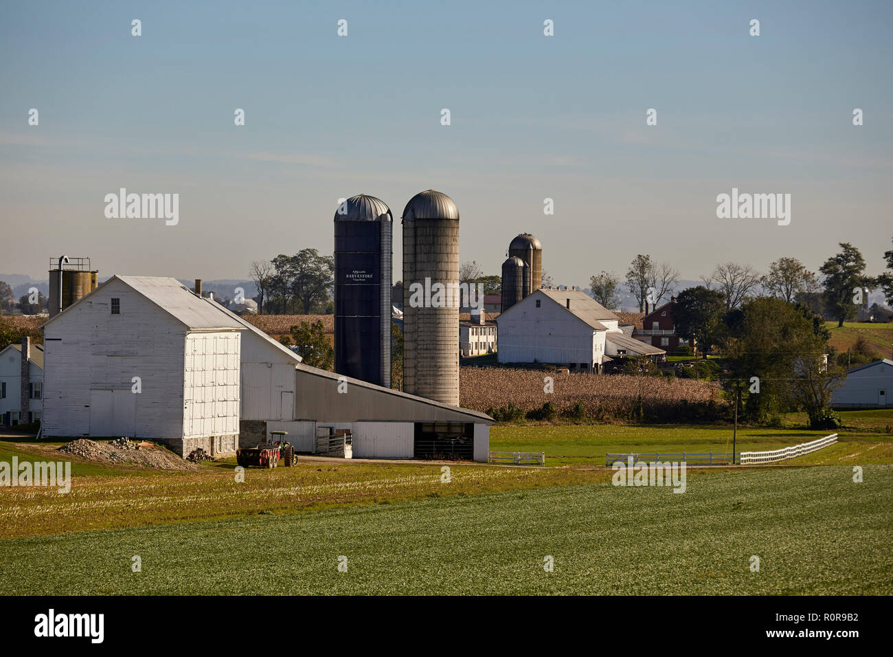 Une ferme de Pennsylvania Dutch Country à Farmersville,Comté de Lancaster, Pennsylvanie, USA Banque D'Images