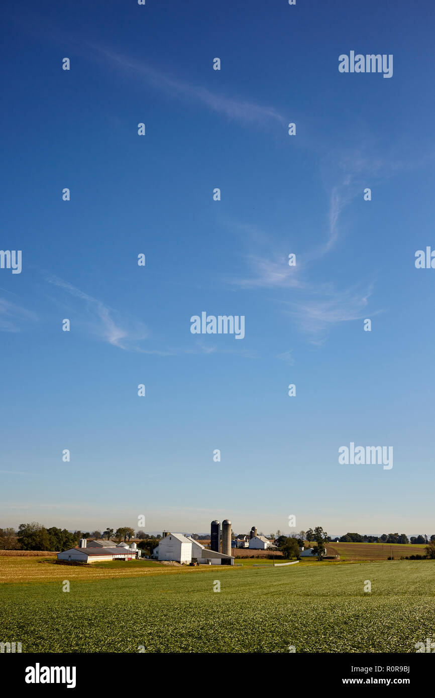 Une ferme de Pennsylvania Dutch Country à Farmersville,Comté de Lancaster, Pennsylvanie, USA Banque D'Images