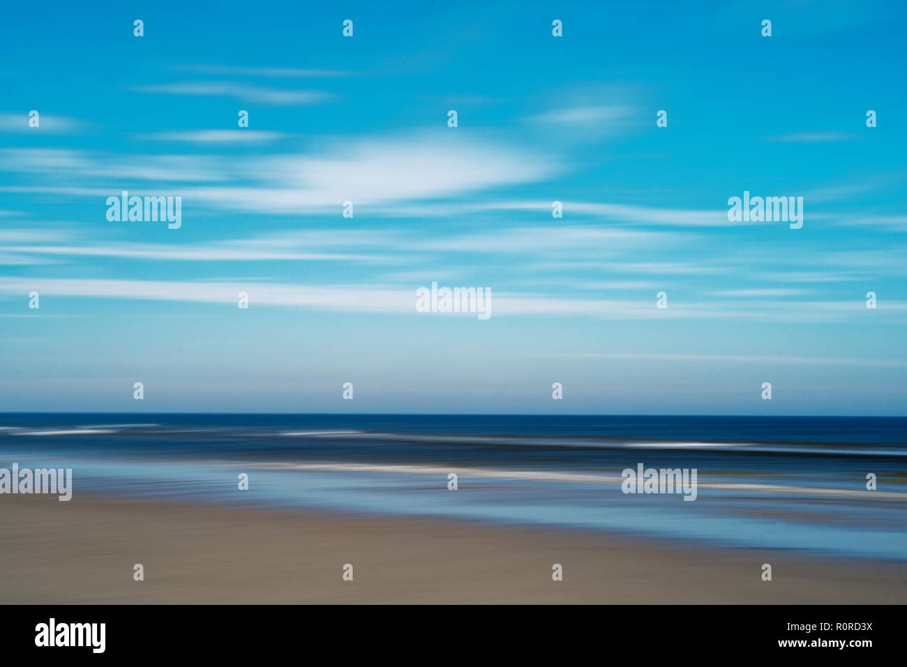 Résumé Vue d'une plage, Basse-Saxe, Schleswig-Holstein, Allemagne Banque D'Images