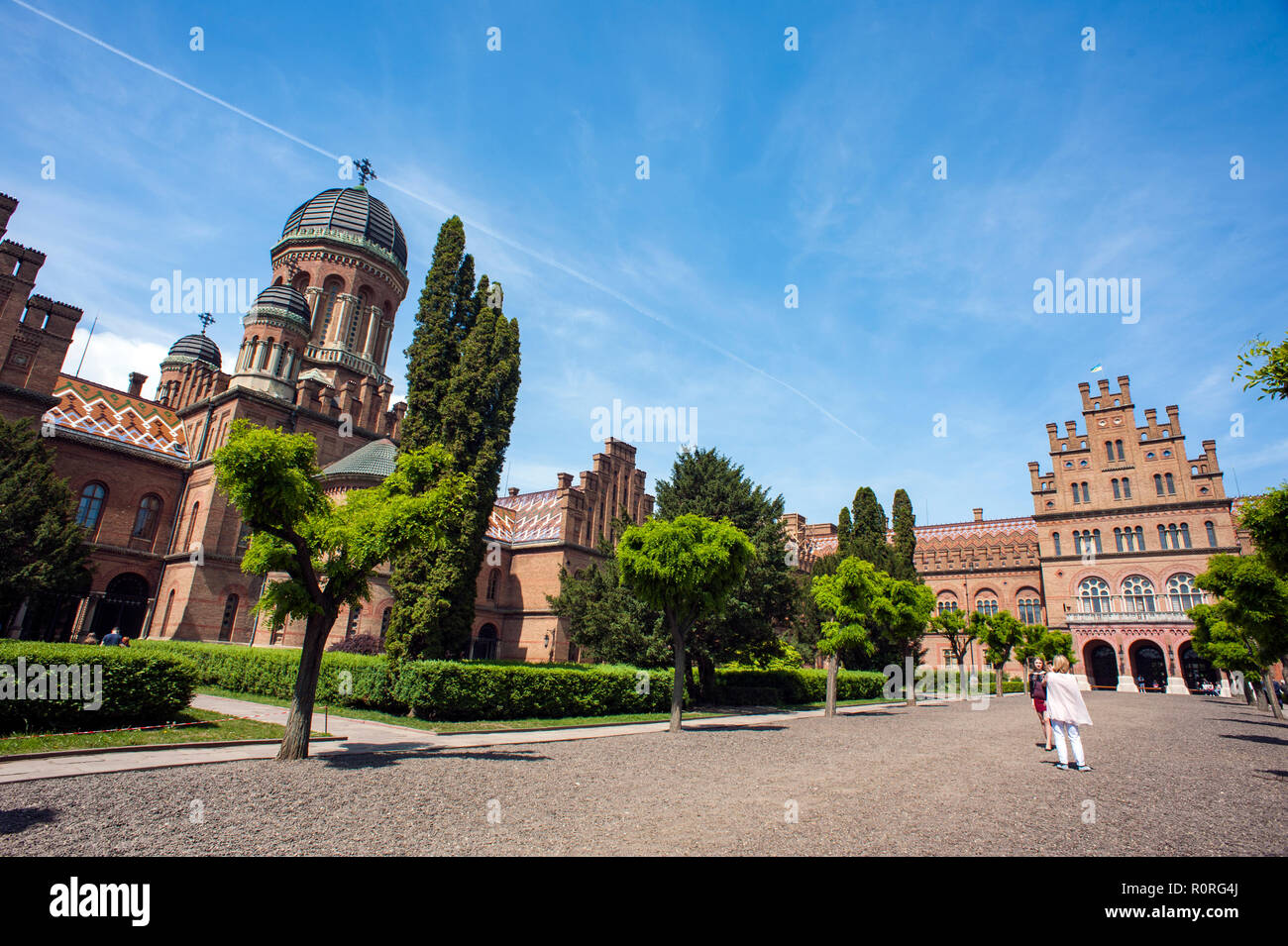 L'extérieur de la résidence des Métropolites de Dalmatie et Bukovinian maintenant, l'Université d'état de Tchernivtsi à Tchernivtsi, Ukraine occidentale. Banque D'Images