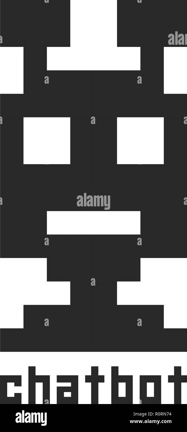 Pixel art icône chatbot Illustration de Vecteur