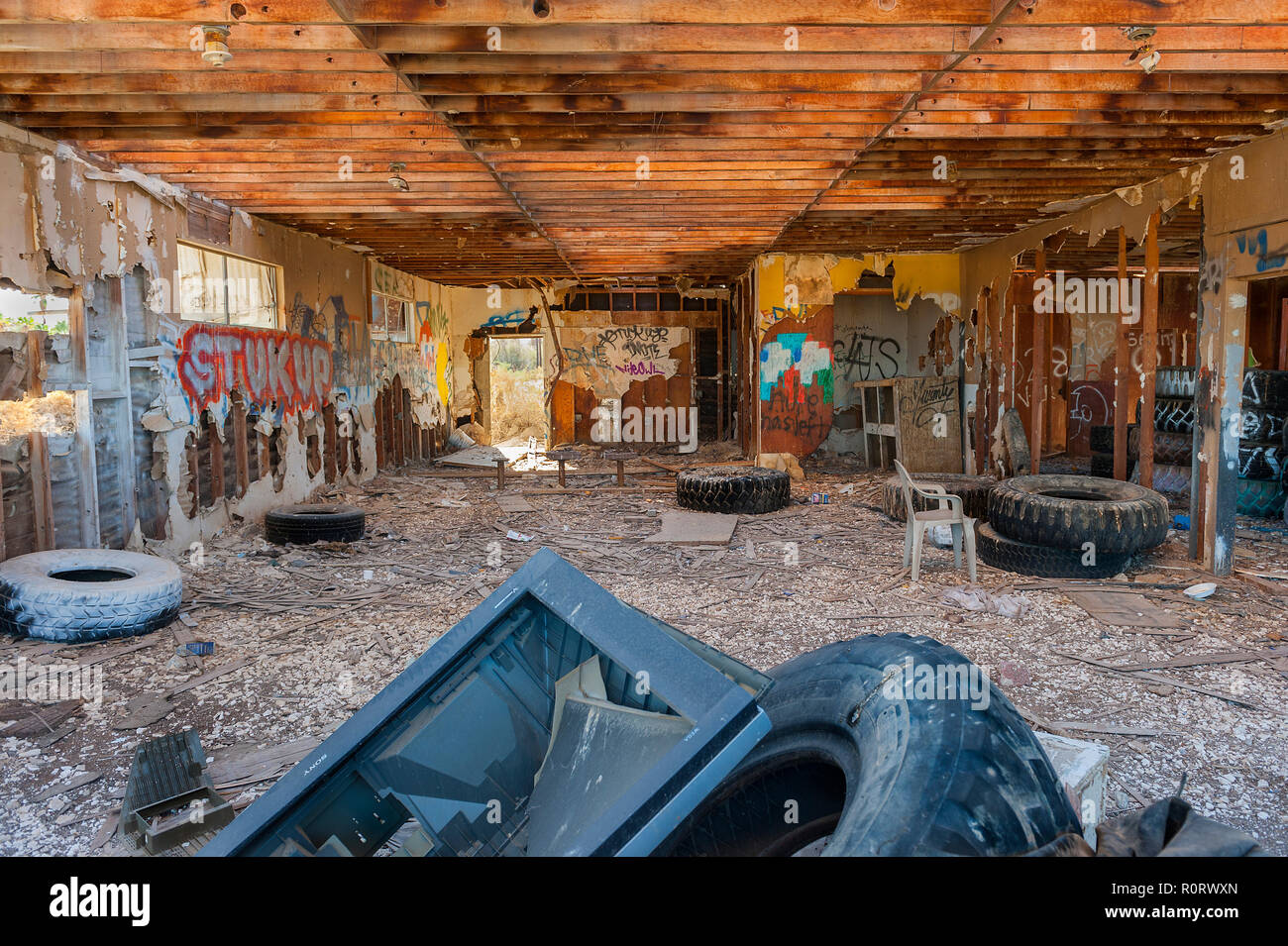 Paysages en Transition, Salton Sea Beach, Californie Banque D'Images