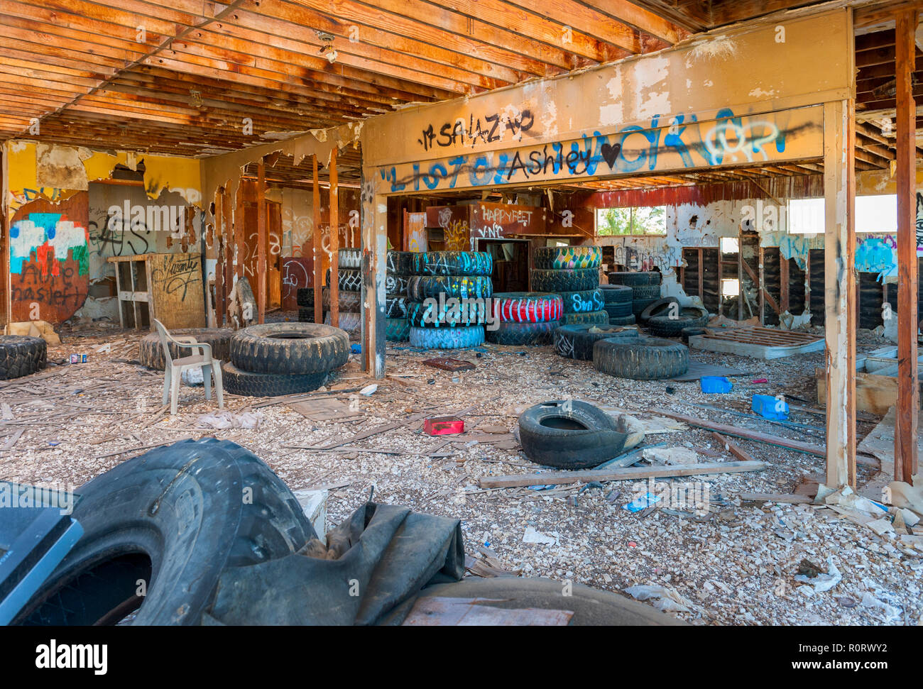 Paysages en Transition, Salton Sea Beach, Californie Banque D'Images Paysages en Transition, Salton Sea Beach, Californie Banque D'Images