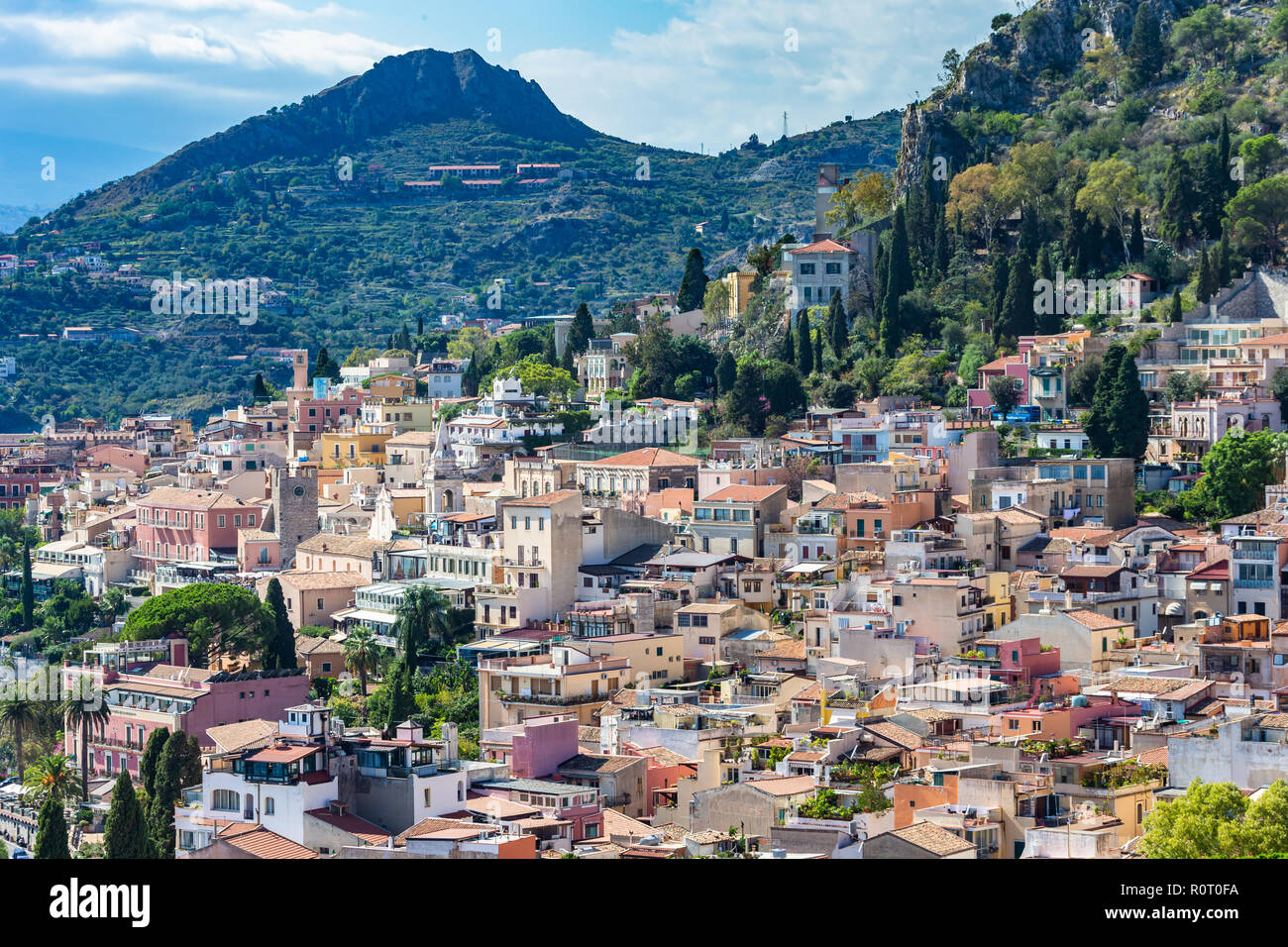 Taormina. Taormina a été main destination touristique en Sicile depuis le 19ème siècle. Taormina, Sicile, Italie. Banque D'Images