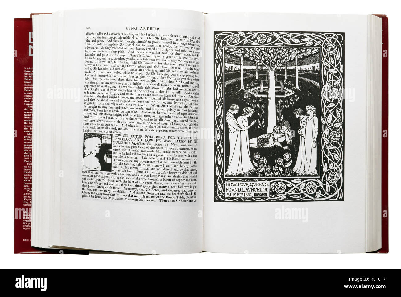 Le morte d'Arthur de Sir Thomas Malory. Illustration comment quatre reines trouvés Launcelot dormir par Aubrey Beardsley Banque D'Images