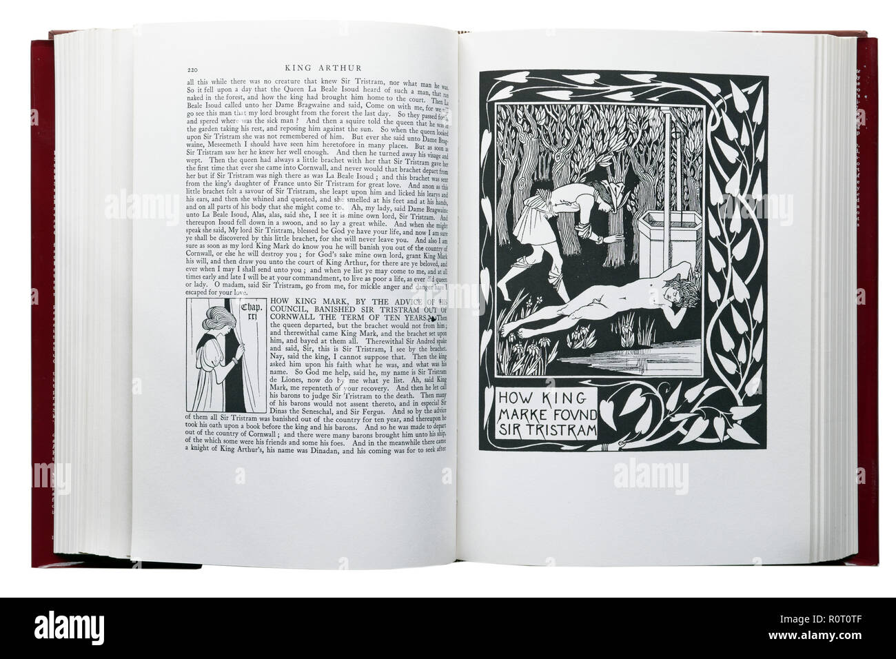 Le morte d'Arthur de Sir Thomas Malory. Illustration comment le roi Marke trouvés Sir Tristram par Aubrey Beardsley Banque D'Images
