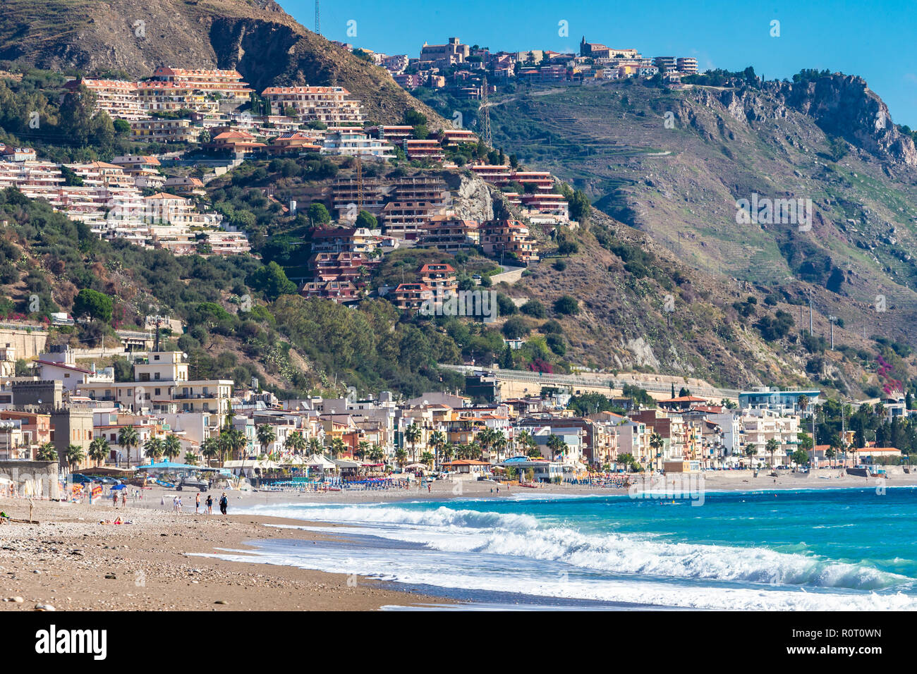 Taormina. Taormina a été main destination touristique en Sicile depuis le 19ème siècle. Taormina, Sicile, Italie. Banque D'Images