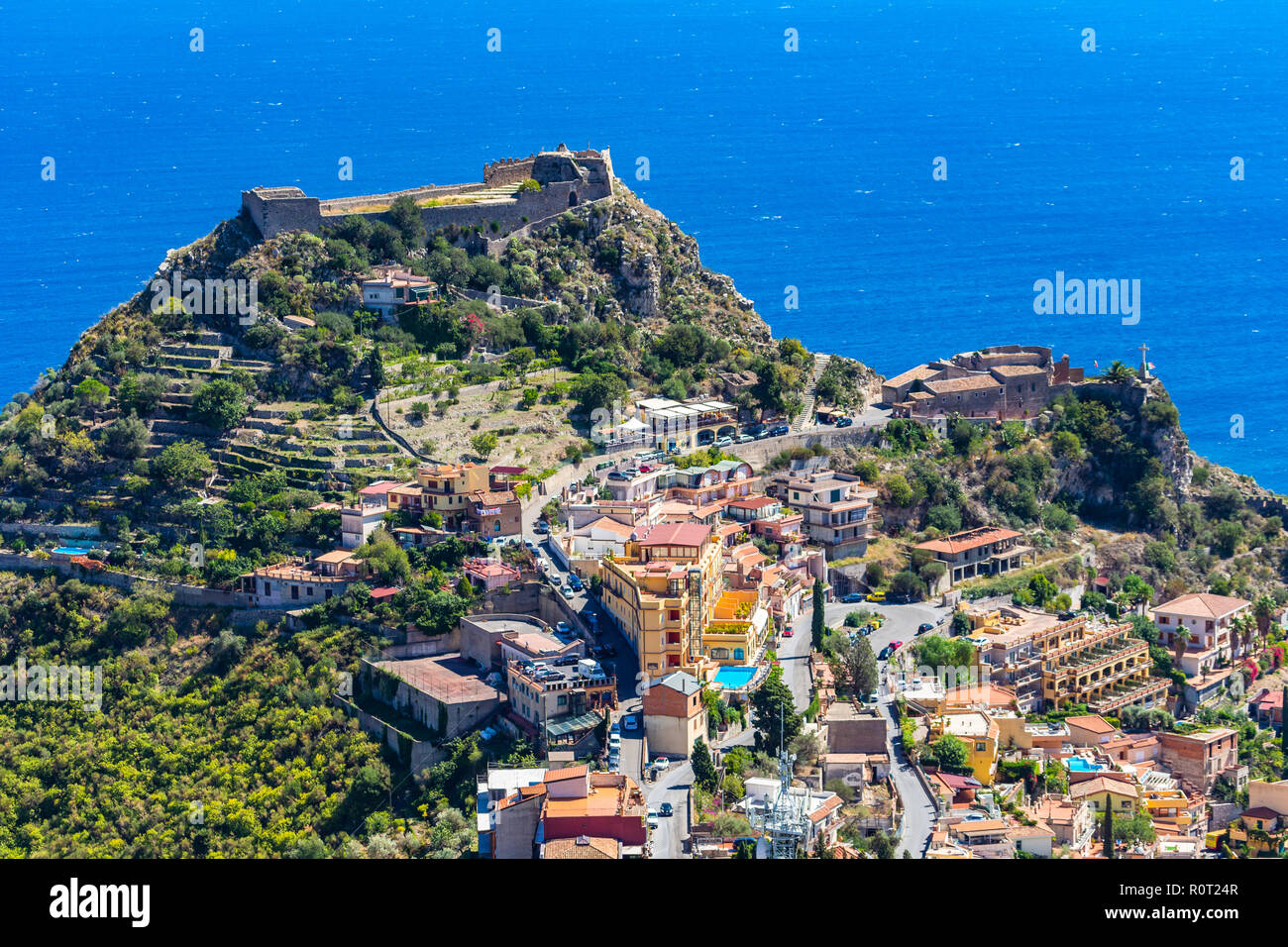 Taormina. Taormina a été main destination touristique en Sicile depuis le 19ème siècle. Taormina, Sicile, Italie. Banque D'Images
