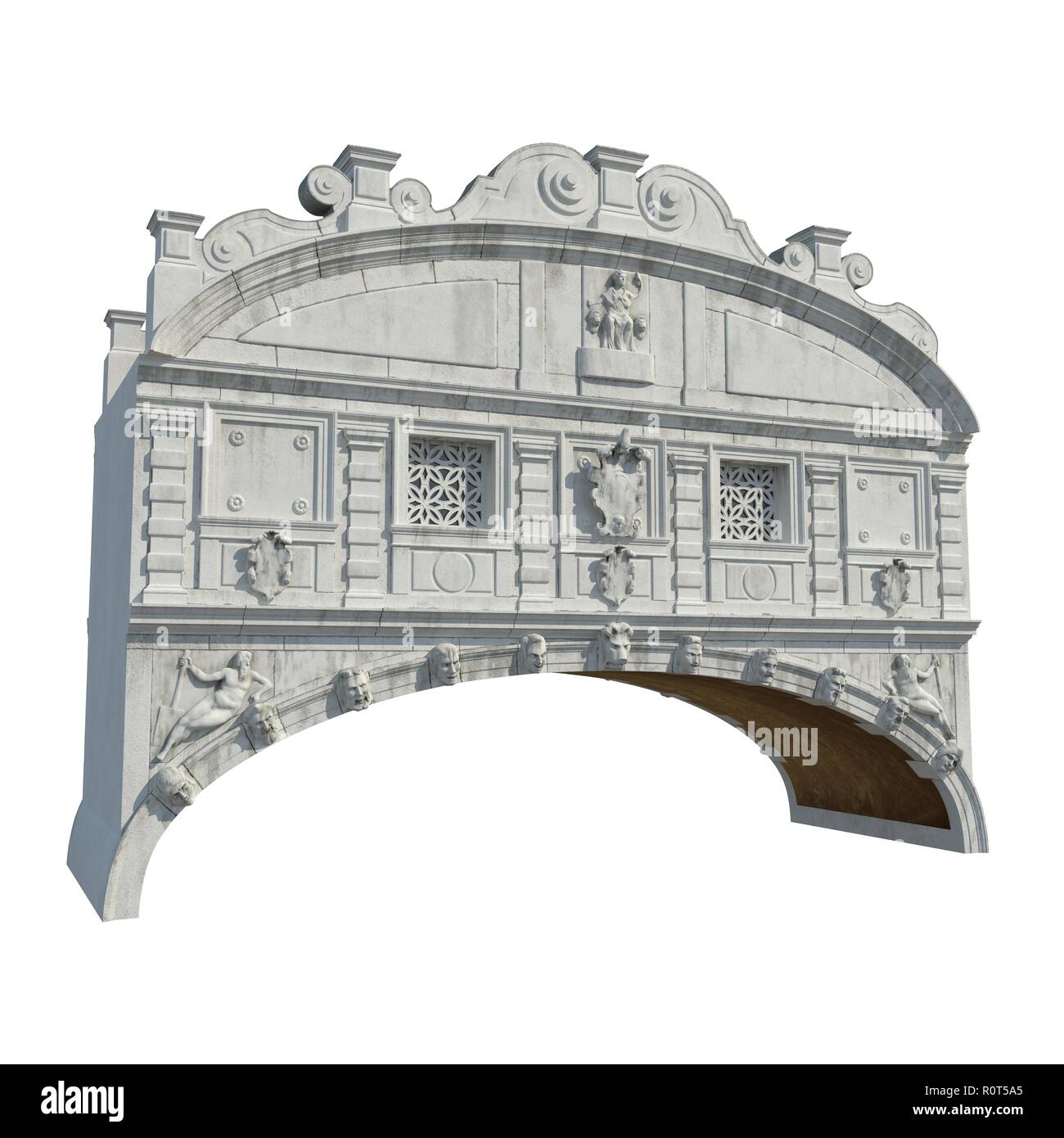 Pont des Soupirs Ponte dei Sospiri entre le Palais des Doges et la prison le blanc. 3D illustration Banque D'Images