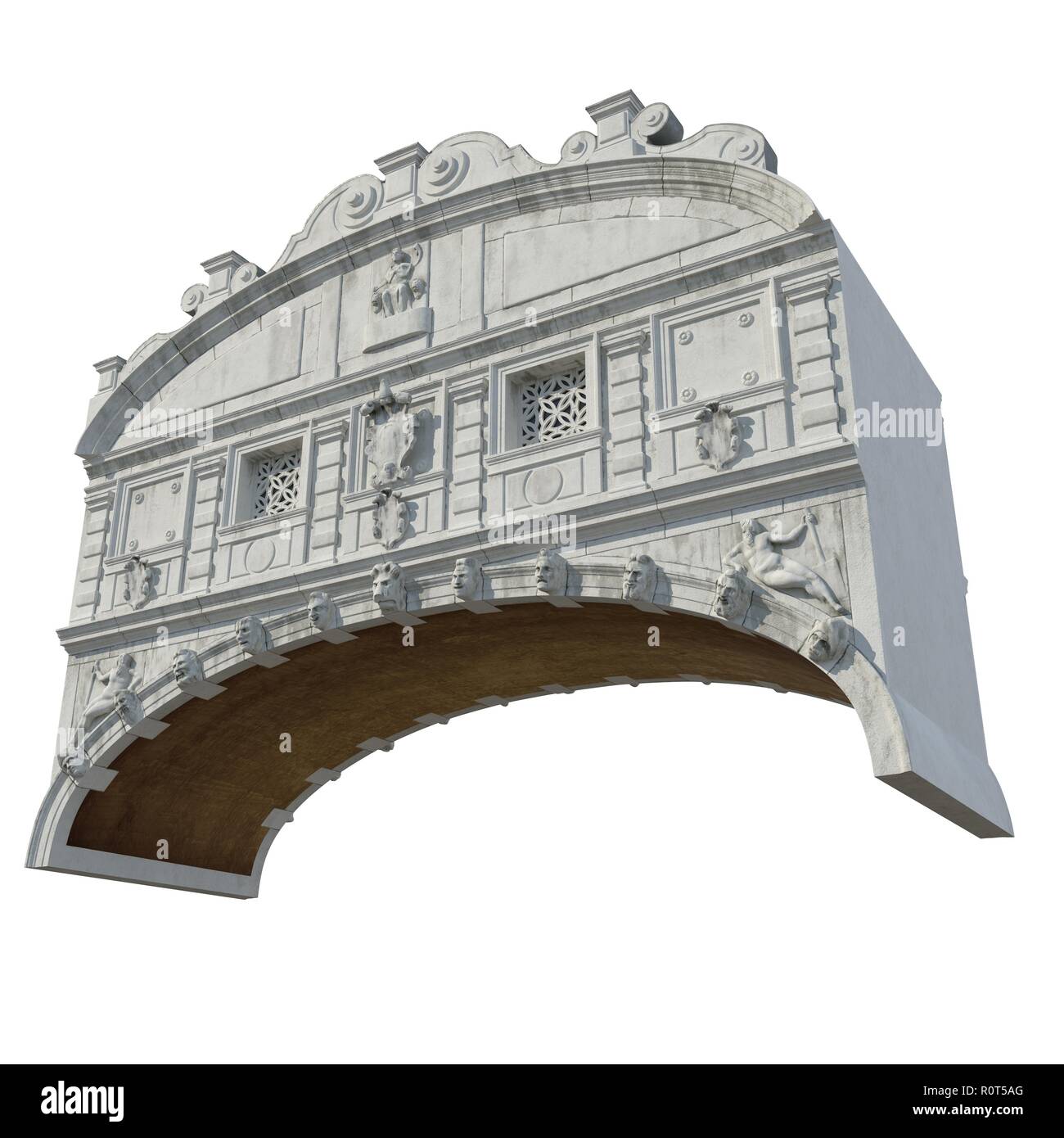 Pont des Soupirs Ponte dei Sospiri entre le Palais des Doges et la prison le blanc. 3D illustration Banque D'Images