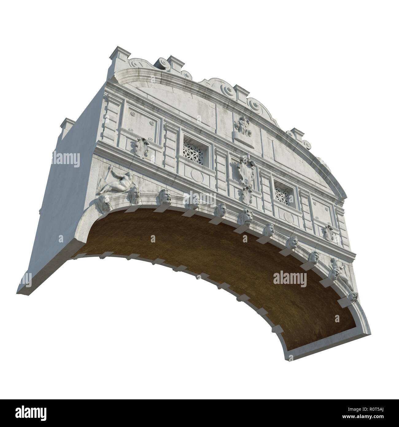Pont de Soupir à Venise, Italie sur blanc. 3D illustration Banque D'Images