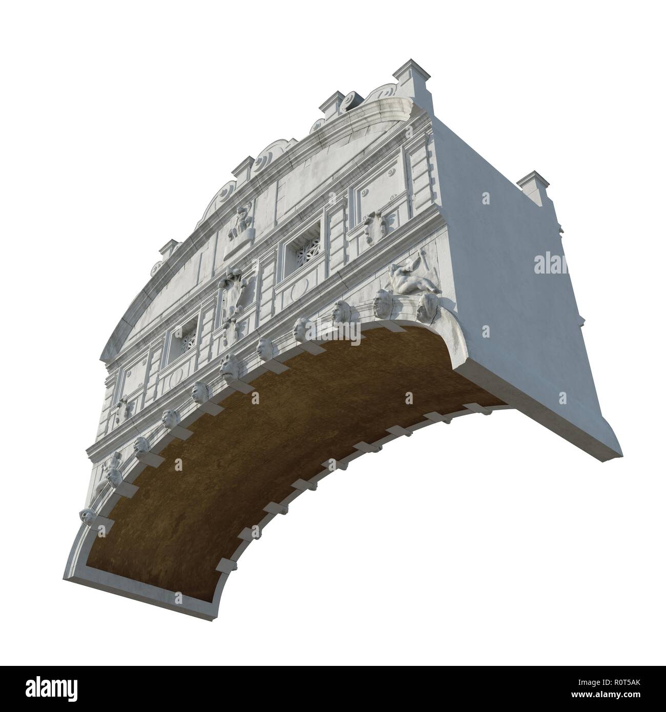 Pont de Soupir à Venise, Italie sur blanc. 3D illustration Banque D'Images