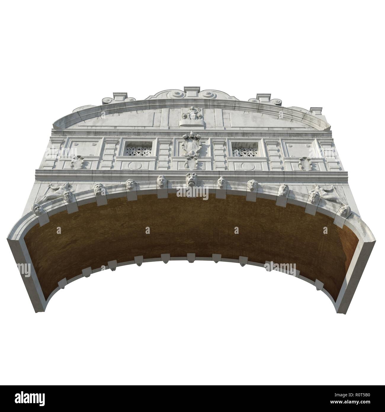 Pont de Soupir à Venise, Italie sur blanc. 3D illustration Banque D'Images