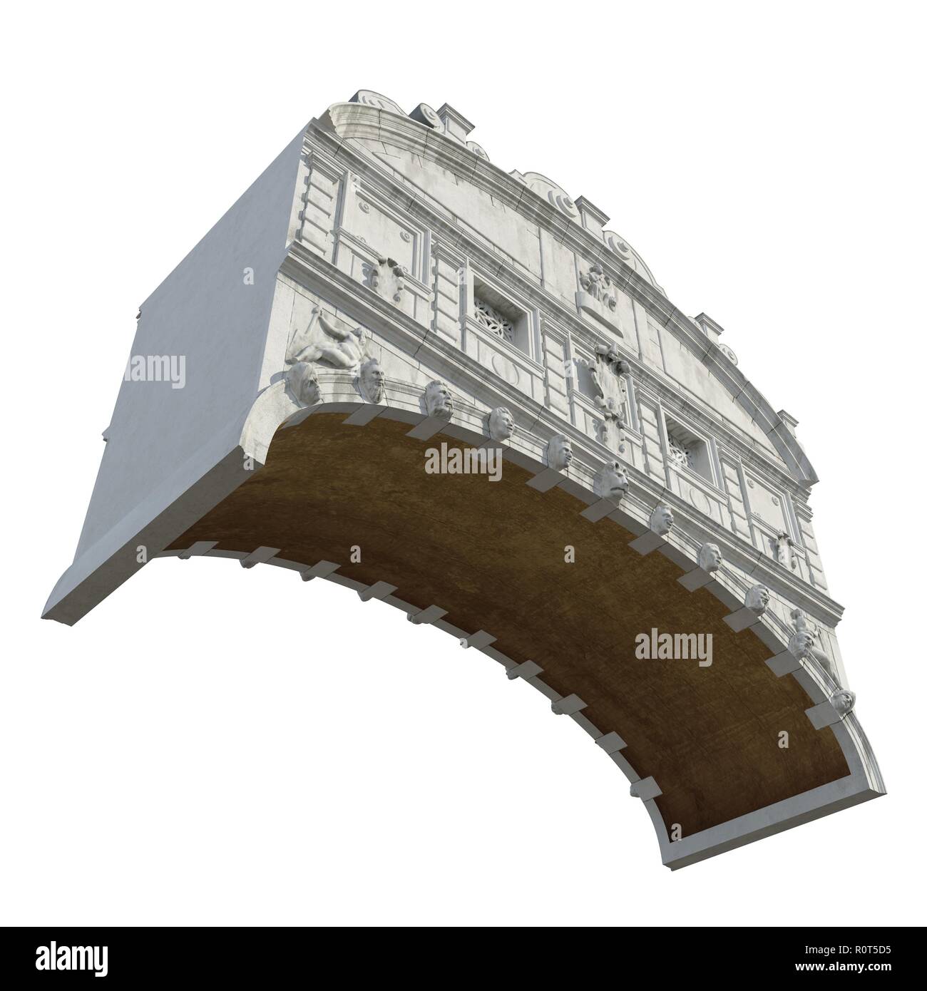 Pont de Soupir à Venise, Italie sur blanc. 3D illustration Banque D'Images