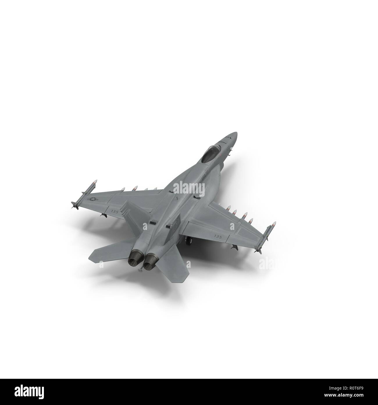 US Navy/18EF FA Hornet jet sur blanc. 3D illustration Banque D'Images