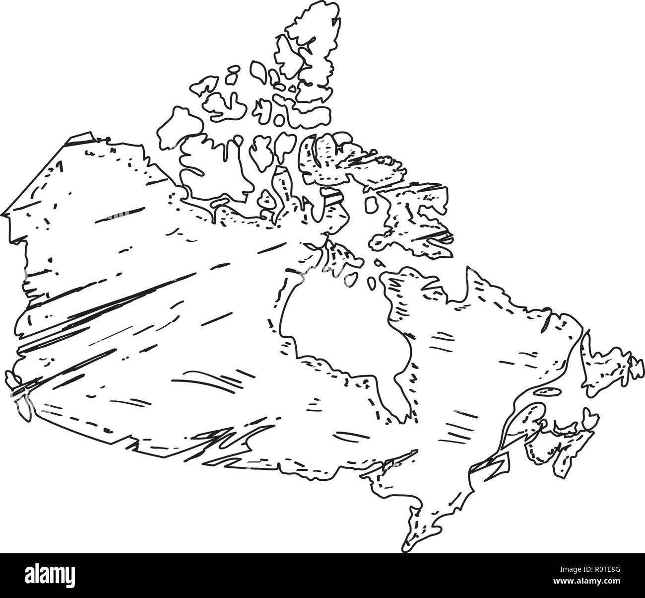 Esquisse d'une carte du Canada Illustration de Vecteur