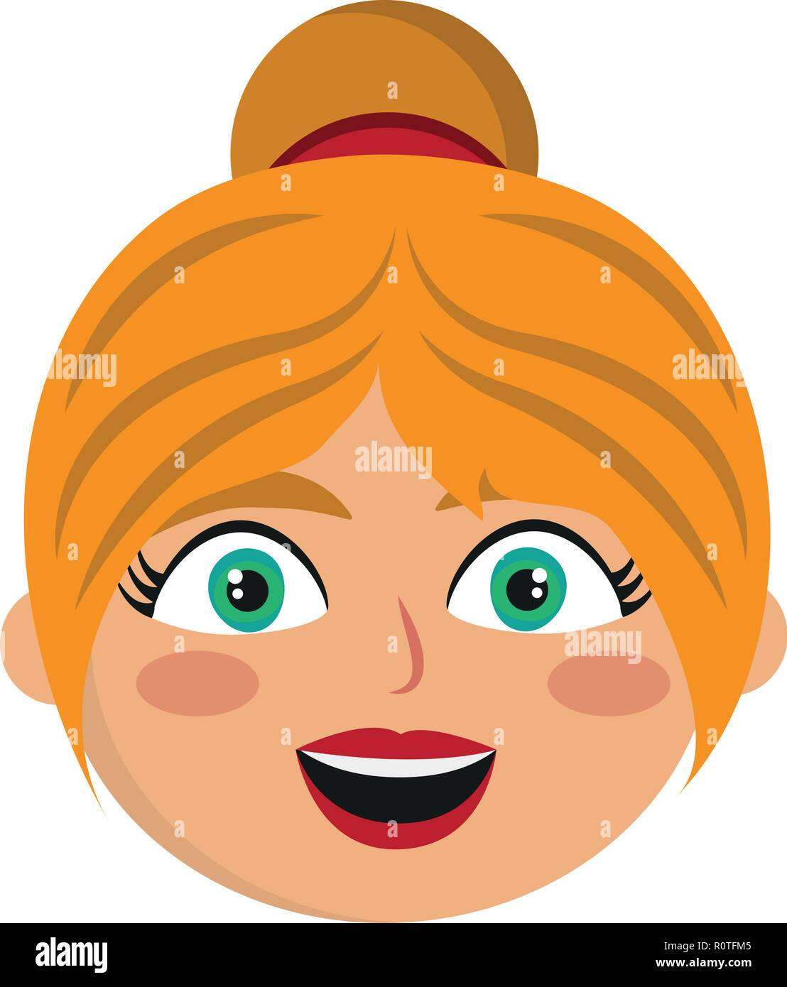 Visage Fille Cartoon Image Vectorielle Stock Alamy
