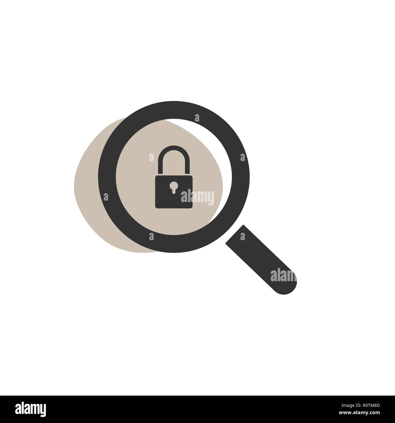 Loupe à la recherche d'une icône de cadenas web isolés. Vector illustration Illustration de Vecteur