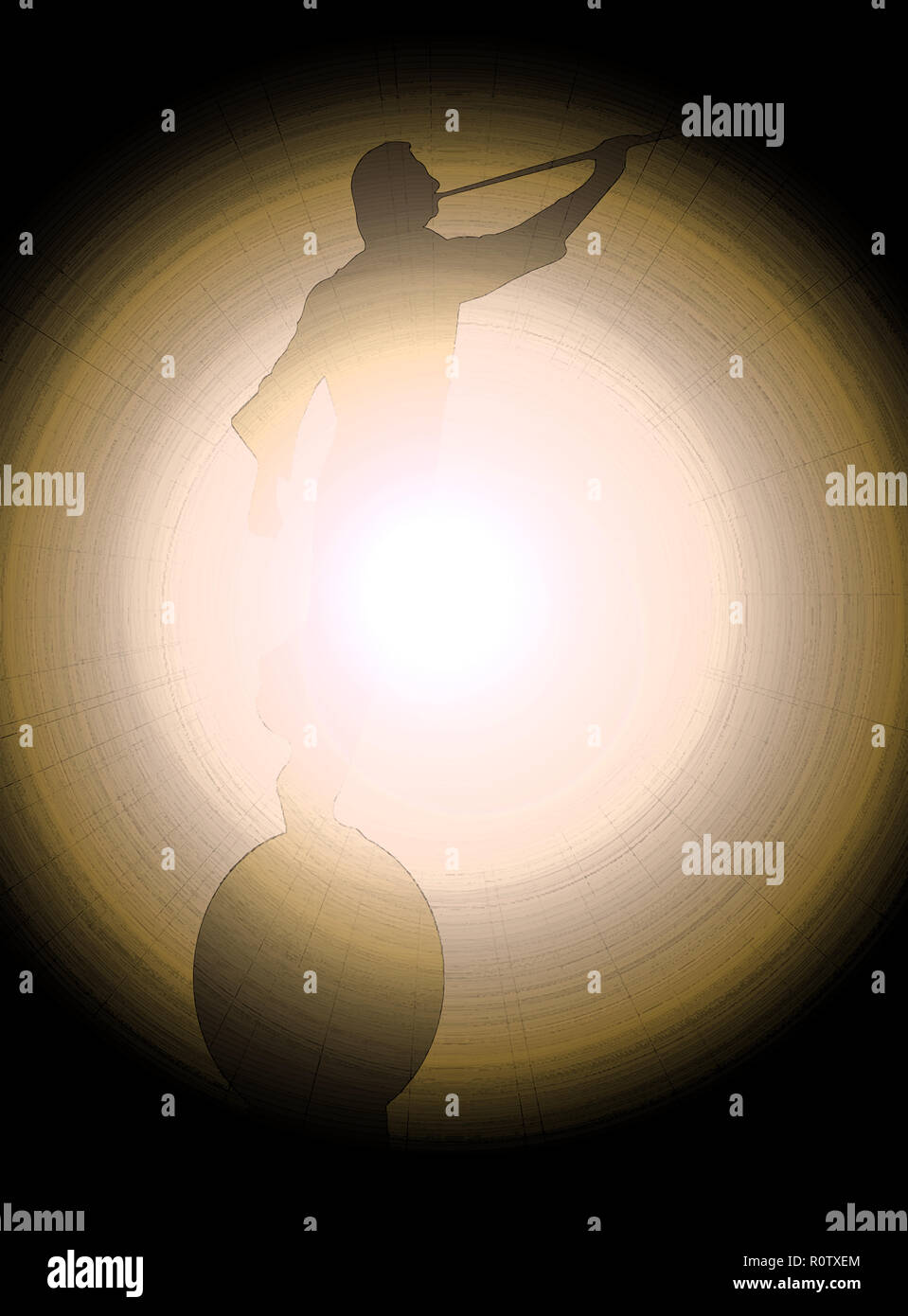 Les Saints des Derniers Jours ange Moroni soufflant une corne Banque D'Images