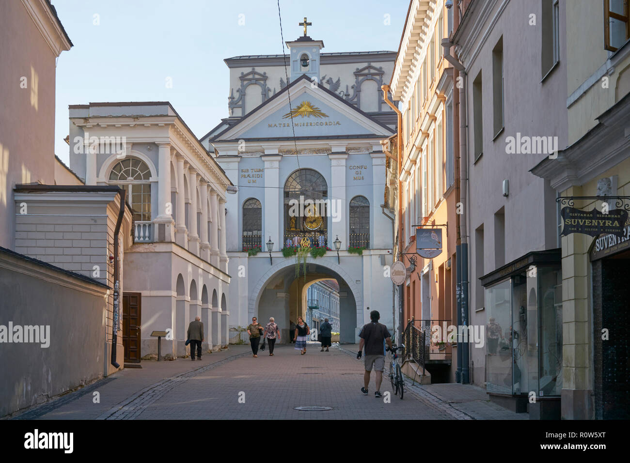 La Lituanie, Vilnius, Ausros Vartai, porte de l'Aurore avec culte Banque D'Images