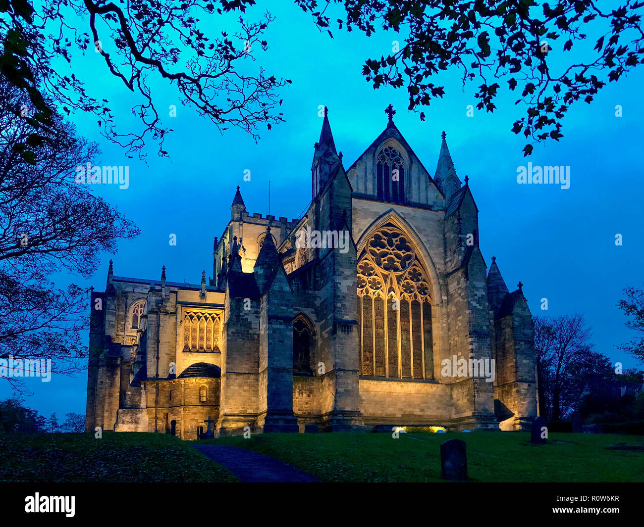La cathédrale de Ripon dans la ville de Ripon dans le North Yorkshire au Royaume-Uni. Banque D'Images