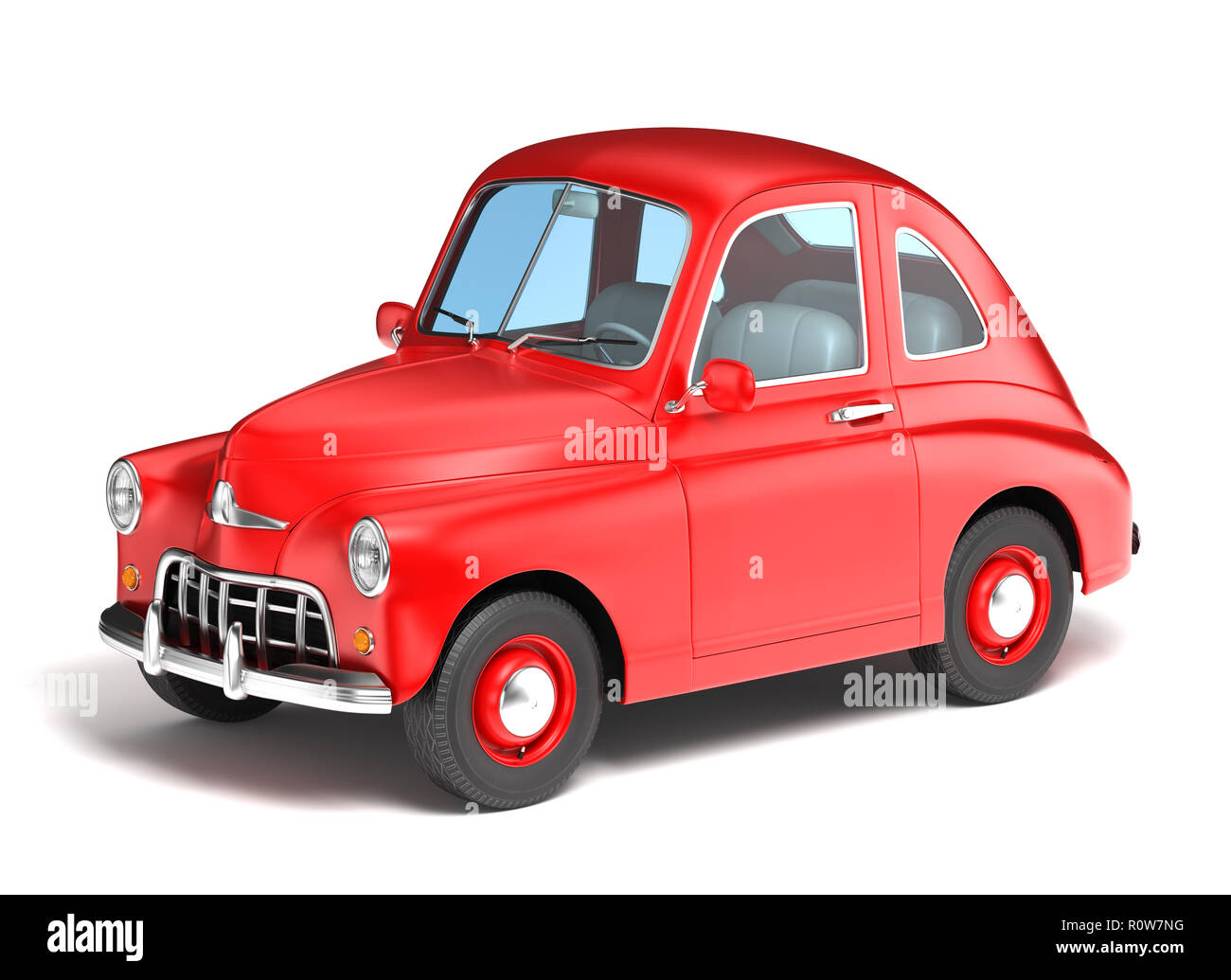 Voiture Dessin Anime Rouge Sur Fond Blanc 3d Illustration Photo Stock Alamy