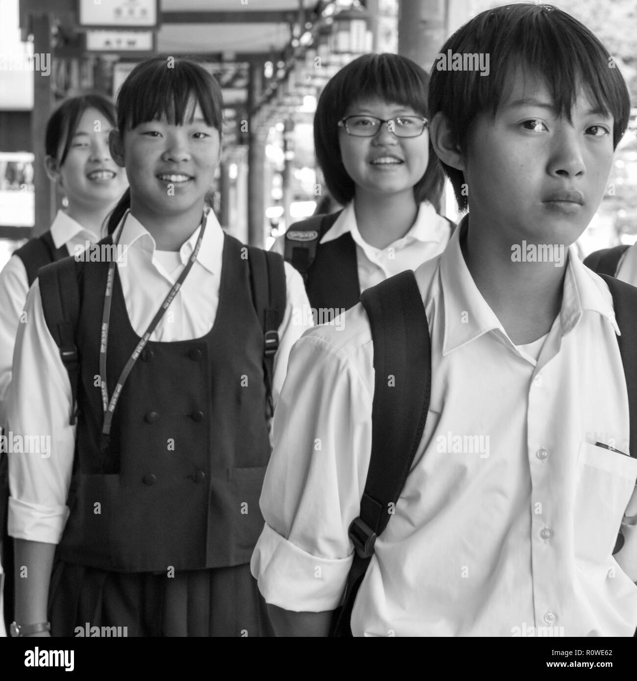 Les étudiants japonais, Kyoto Banque D'Images