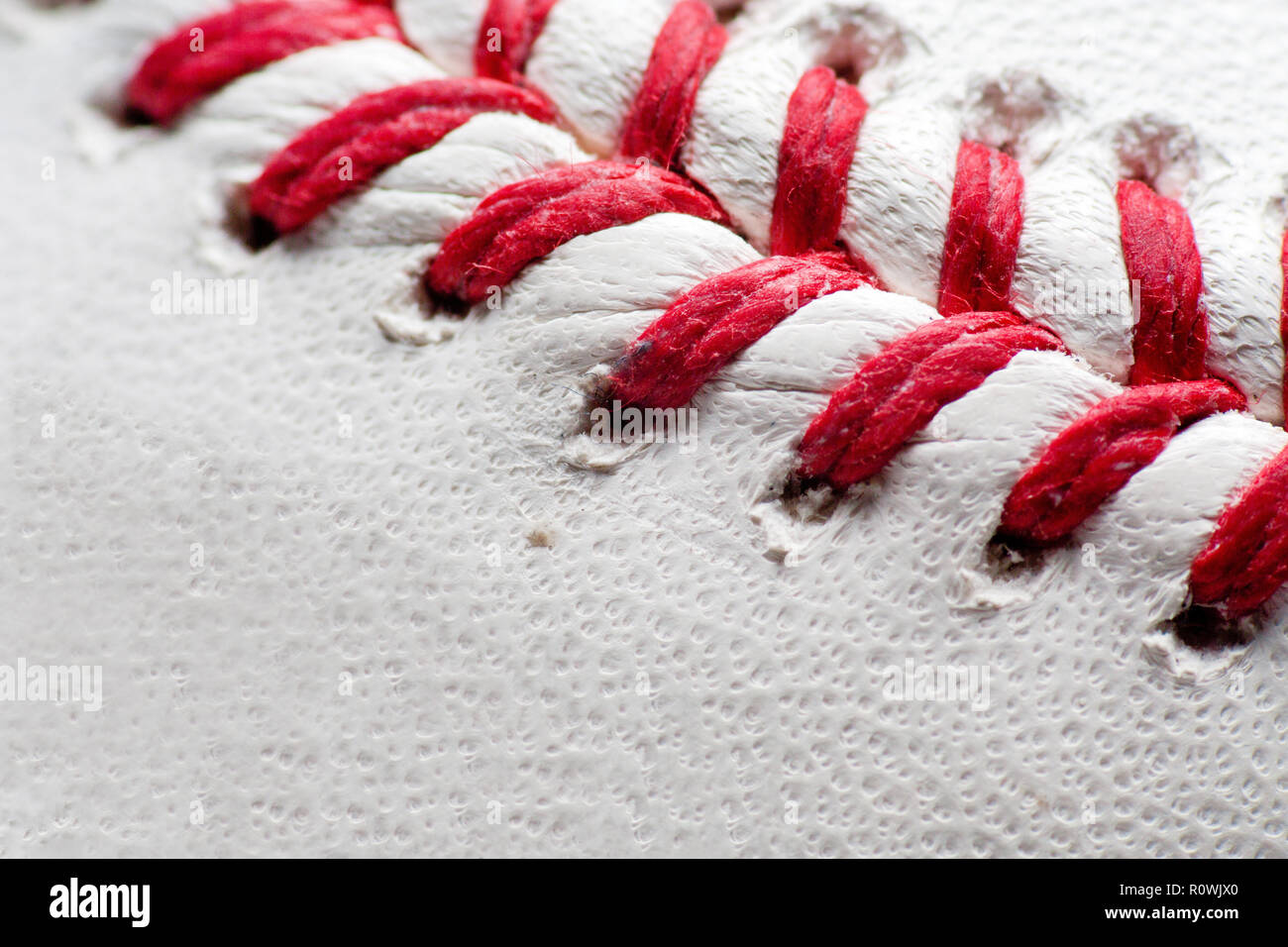 Coutures Baseball Macro, des threads Banque D'Images